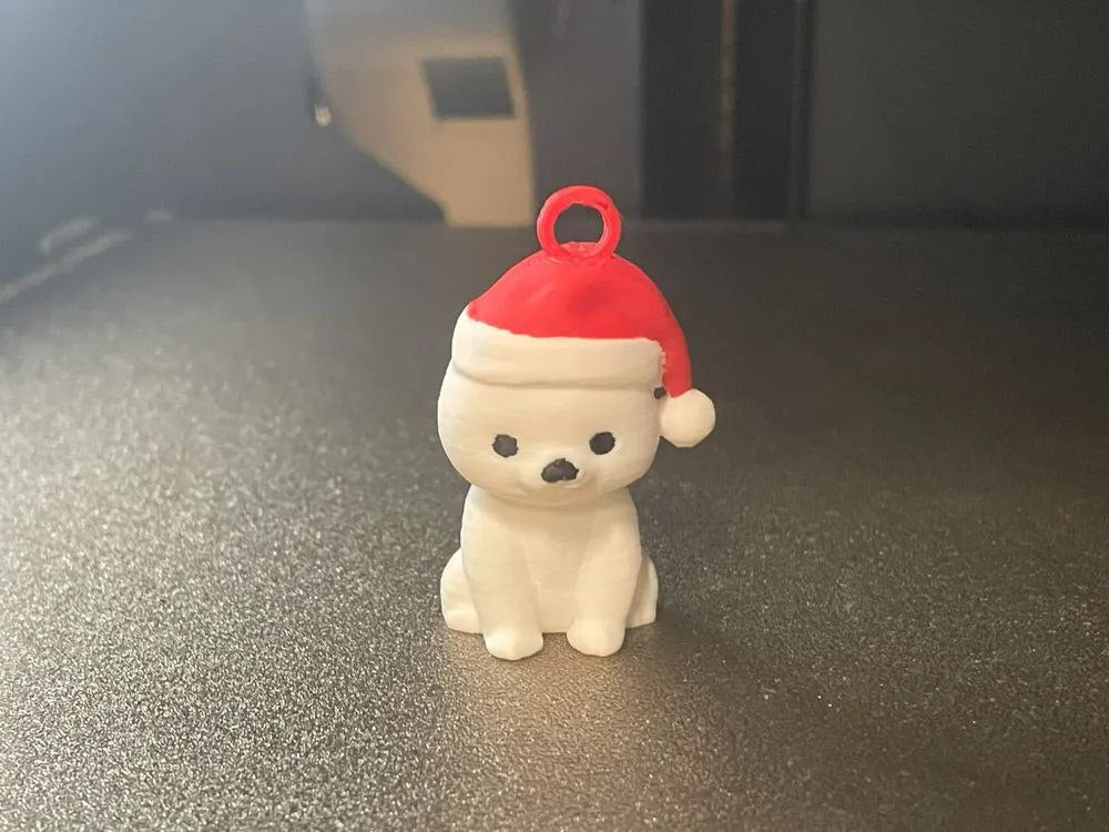 Cute Christmas Puppy Ornament – Santa Hat Tree Decoration